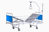 Кровать медицинская функциональная двухсекционная КМФ2-01 (со съемной колесной парой)