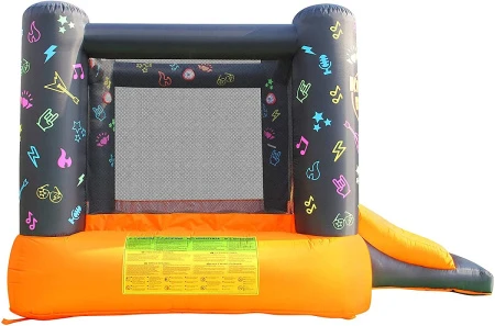 Интерактивный надувной Батут HAPPY HOP с горкой «Рок-н-ролл»
