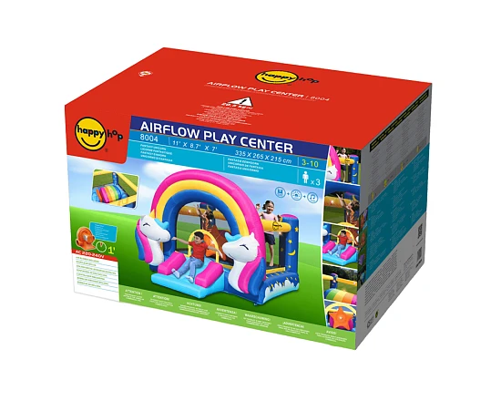 Интерактивный надувной батут с горкой "Сказочный единорог"