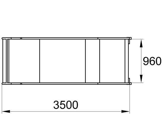 Горка из нержавеющей стали, прямая, открытая, высота 2000 мм SHPP-2000.960