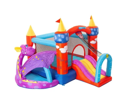 Большой надувной батут с горкой «Дракоша» 9022