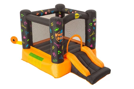 Интерактивный надувной Батут HAPPY HOP с горкой «Рок-н-ролл»