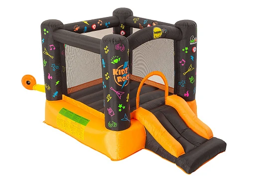 Интерактивный надувной Батут HAPPY HOP с горкой «Рок-н-ролл»
