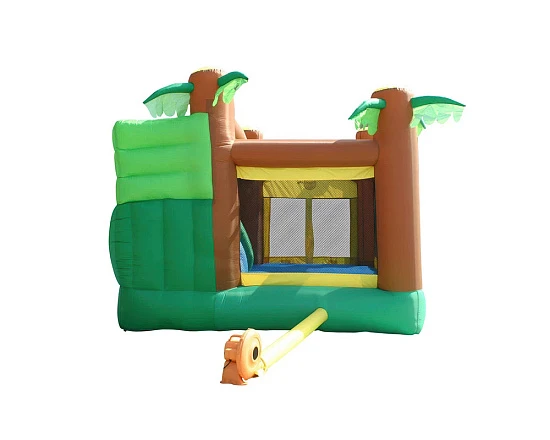 Большой надувной батут с горкой Джунгли HAPPY HOP 9164