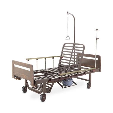 Кровать механическая Med-Mos YG-6 (ММ-2624Н-06/2124Н-04) ЛДСП с туалетным устройством и судном с крышкой, функцией «кардиокресло», в комплекте с матрасом