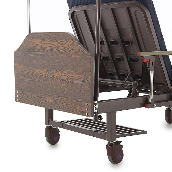 Кровать механическая Мед-Мос Е-8 (MM-2024Н-02) (2 функции) ЛДСП с полкой и обеденным столиком