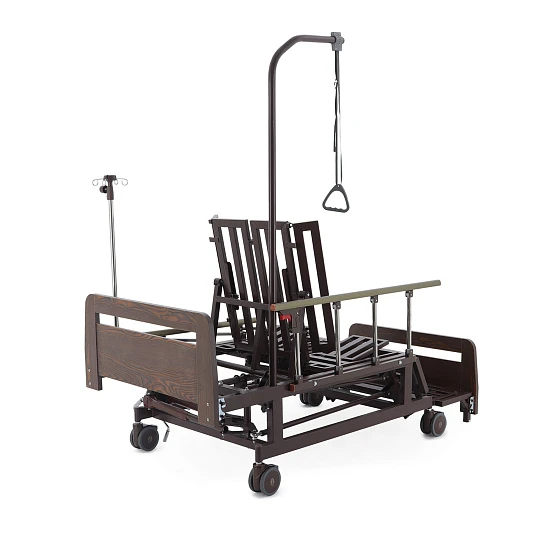 Кровать механическая Med-Mos Е-45А (ММ-5128Н-01/5124Д-01) с боковым переворачиванием, туалетным устройством и функцией «кардиокресло»