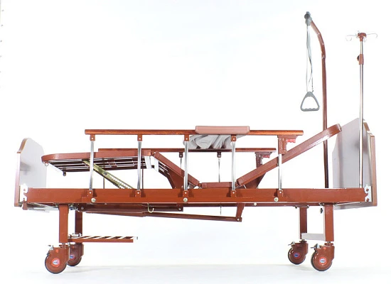 Медицинская кровать Med-Mos Е-8 MM-118ПЛН (2 функции) ЛДСП с полкой и обеденным столиком