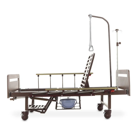 Кровать механическая Med-Mos YG-6 (ММ-2624Н-06/2124Н-04) ЛДСП с туалетным устройством и судном с крышкой, функцией «кардиокресло», в комплекте с матрасом