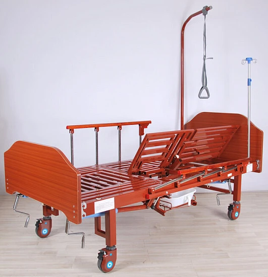 Кровать механическая с боковым переворачиванием, туалетным устройством и функцией «кардиокресло» Med-Mos YG-5 (ММ-5124Н-01)
