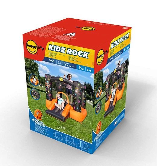Интерактивный надувной Батут HAPPY HOP с горкой «Рок-н-ролл»