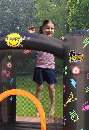 Интерактивный надувной Батут HAPPY HOP с горкой «Рок-н-ролл»