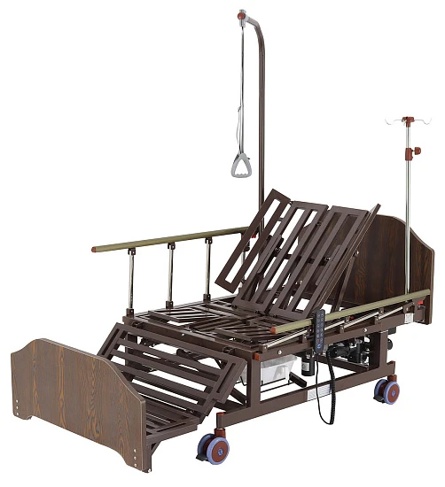 Кровать электрическая Med-Mos DB-11А (МЕ-5228Н-04) ЛДСП Венге с боковым переворачиванием, туалетным устройством и функцией «кардиокресло»