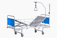 Кровать медицинская функциональная двухсекционная КМФ2-01 (со съемной колесной парой)