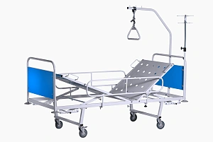 Кровать медицинская функциональная двухсекционная КМФ2-01 (со съемной колесной парой)