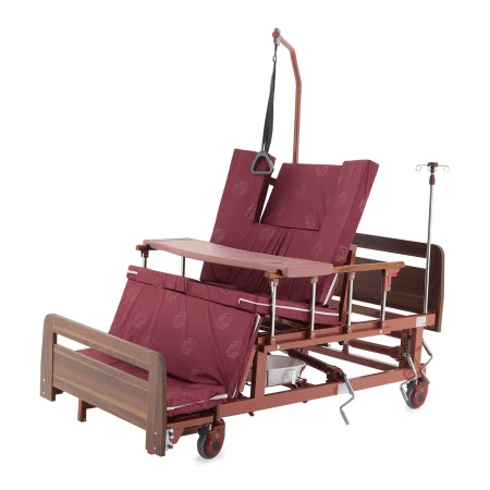 Кровать механическая Med-Mos Е-45А (ММ-5128Н-01/5124Д-01) с боковым переворачиванием, туалетным устройством и функцией «кардиокресло»
