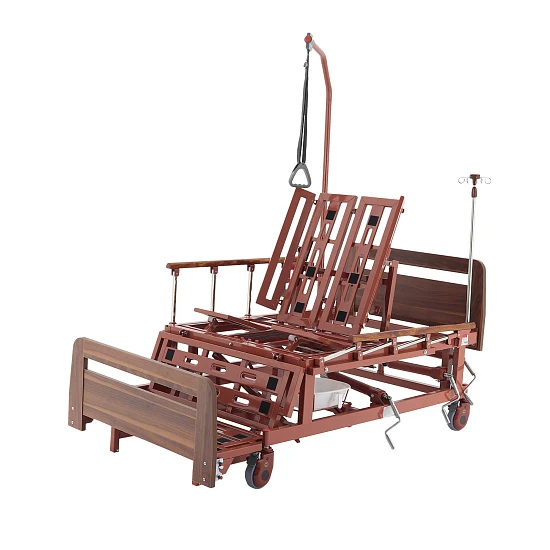 Кровать механическая Med-Mos Е-45А (ММ-5128Н-01/5124Д-01) с боковым переворачиванием, туалетным устройством и функцией «кардиокресло»