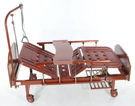 Медицинская кровать Med-Mos Е-8 MM-118ПЛН (2 функции) ЛДСП с полкой и обеденным столиком