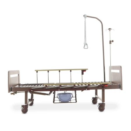 Кровать механическая Med-Mos YG-6 (ММ-2624Н-06/2124Н-04) ЛДСП с туалетным устройством и судном с крышкой, функцией «кардиокресло», в комплекте с матрасом