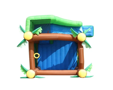 Большой надувной батут с горкой Джунгли HAPPY HOP 9164