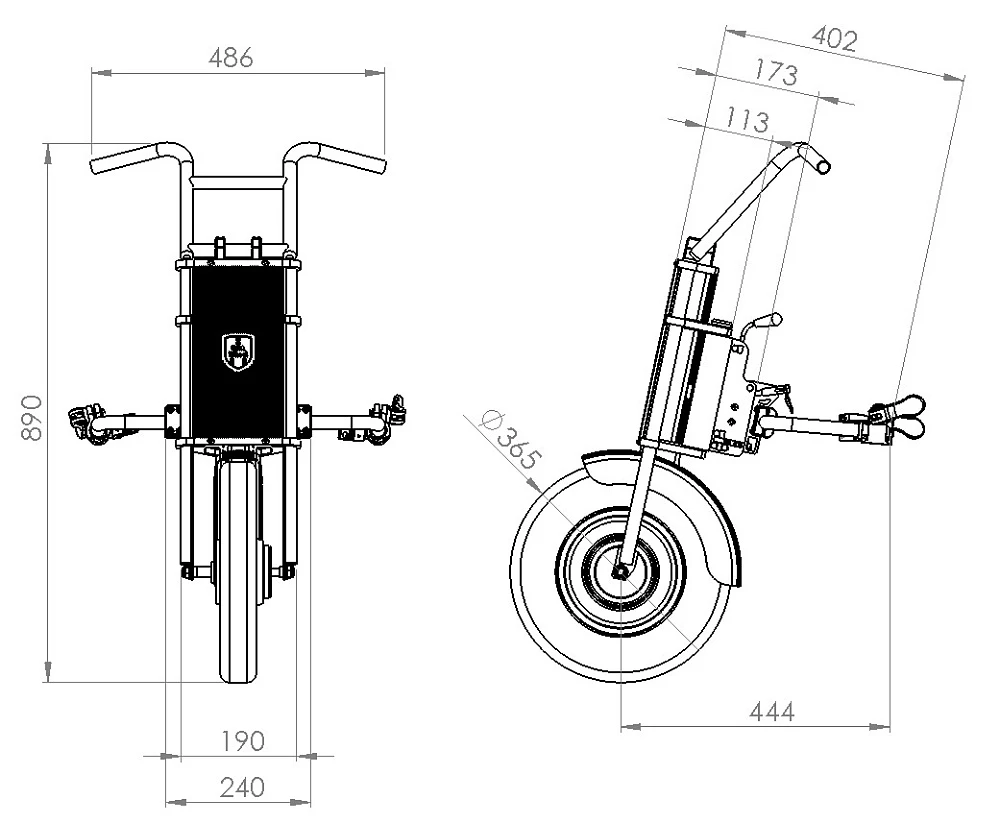 Электроприставка для инвалидной коляски UNAwheel Maxi 14