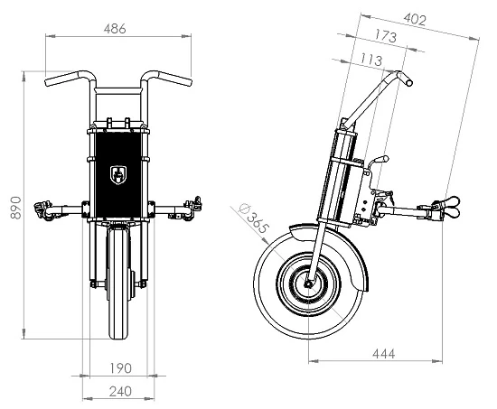 Электроприставка для инвалидной коляски UNAwheel Maxi 14