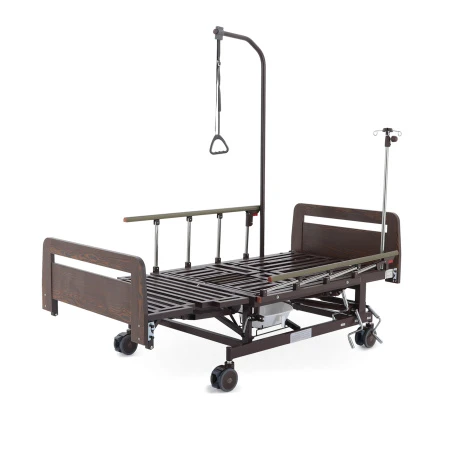 Кровать механическая Med-Mos Е-45А (ММ-5128Н-01/5124Д-01) с боковым переворачиванием, туалетным устройством и функцией «кардиокресло»