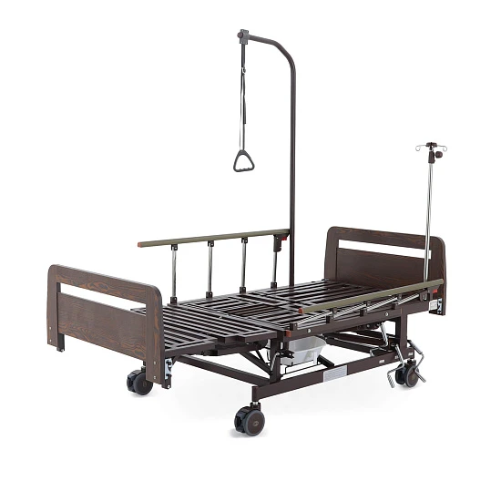 Кровать механическая Med-Mos Е-45А (ММ-5128Н-01/5124Д-01) с боковым переворачиванием, туалетным устройством и функцией «кардиокресло»