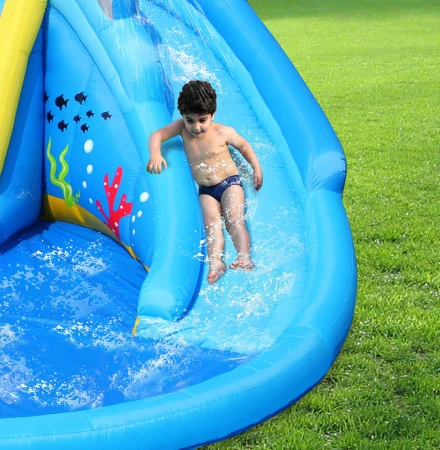 Надувная водная горка «Бассейн с Акулой» HAPPY HOP 9421