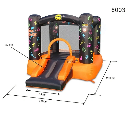 Интерактивный надувной Батут HAPPY HOP с горкой «Рок-н-ролл»