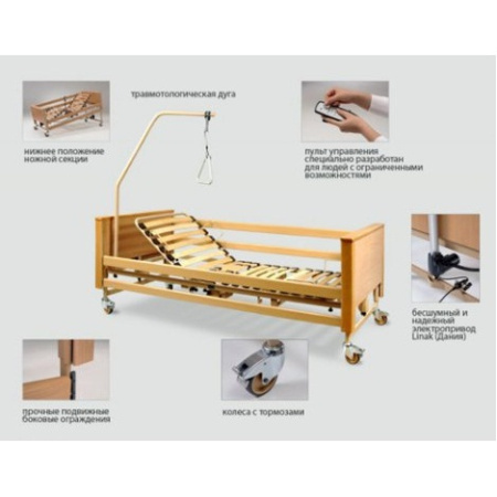 Кровать функциональная четырехсекционная с электроприводом Arminia II