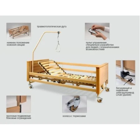 Кровать функциональная четырехсекционная с электроприводом Arminia II