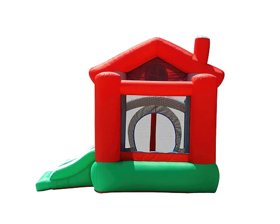 Средний надувной батут с горкой Счастливый дом