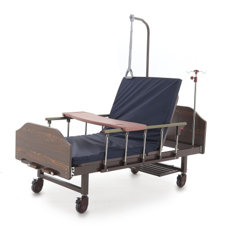 Кровать механическая Мед-Мос Е-8 (MM-2024Н-02) (2 функции) ЛДСП с полкой и обеденным столиком