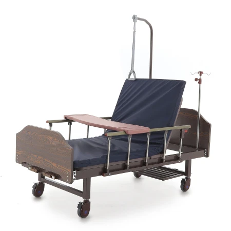 Кровать механическая Мед-Мос Е-8 (MM-2024Н-02) (2 функции) ЛДСП с полкой и обеденным столиком