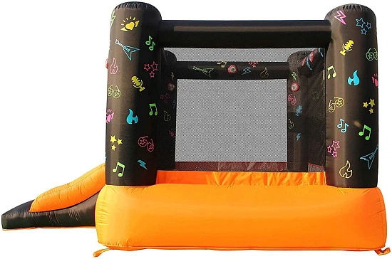 Интерактивный надувной Батут HAPPY HOP с горкой «Рок-н-ролл»