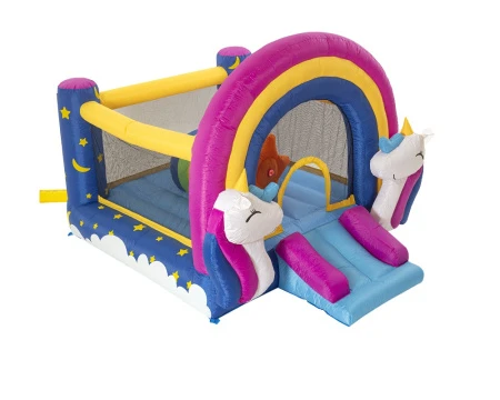 Интерактивный надувной батут с горкой "Сказочный единорог"
